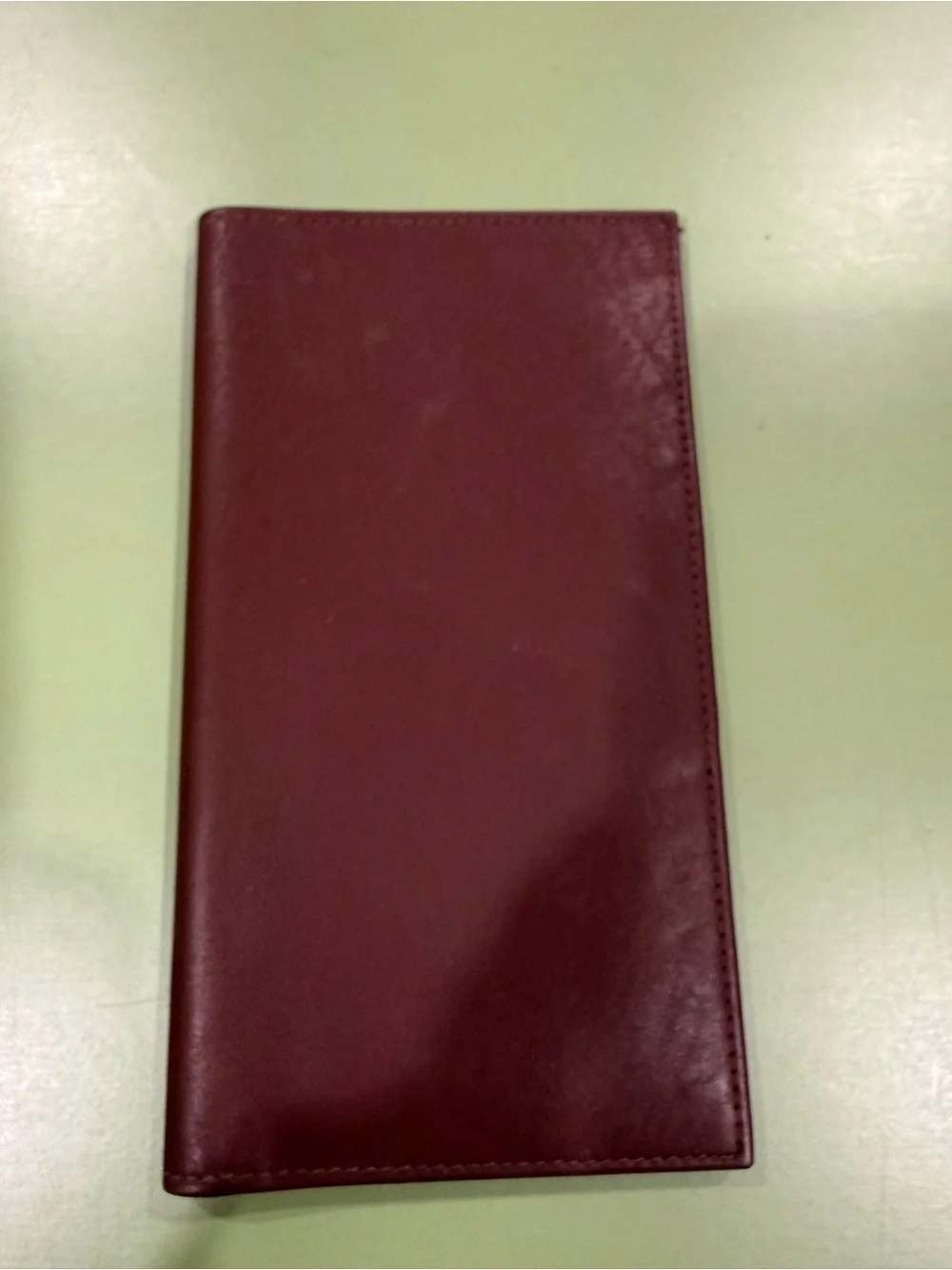 Leather Long Wallet Organizer in Burgundy